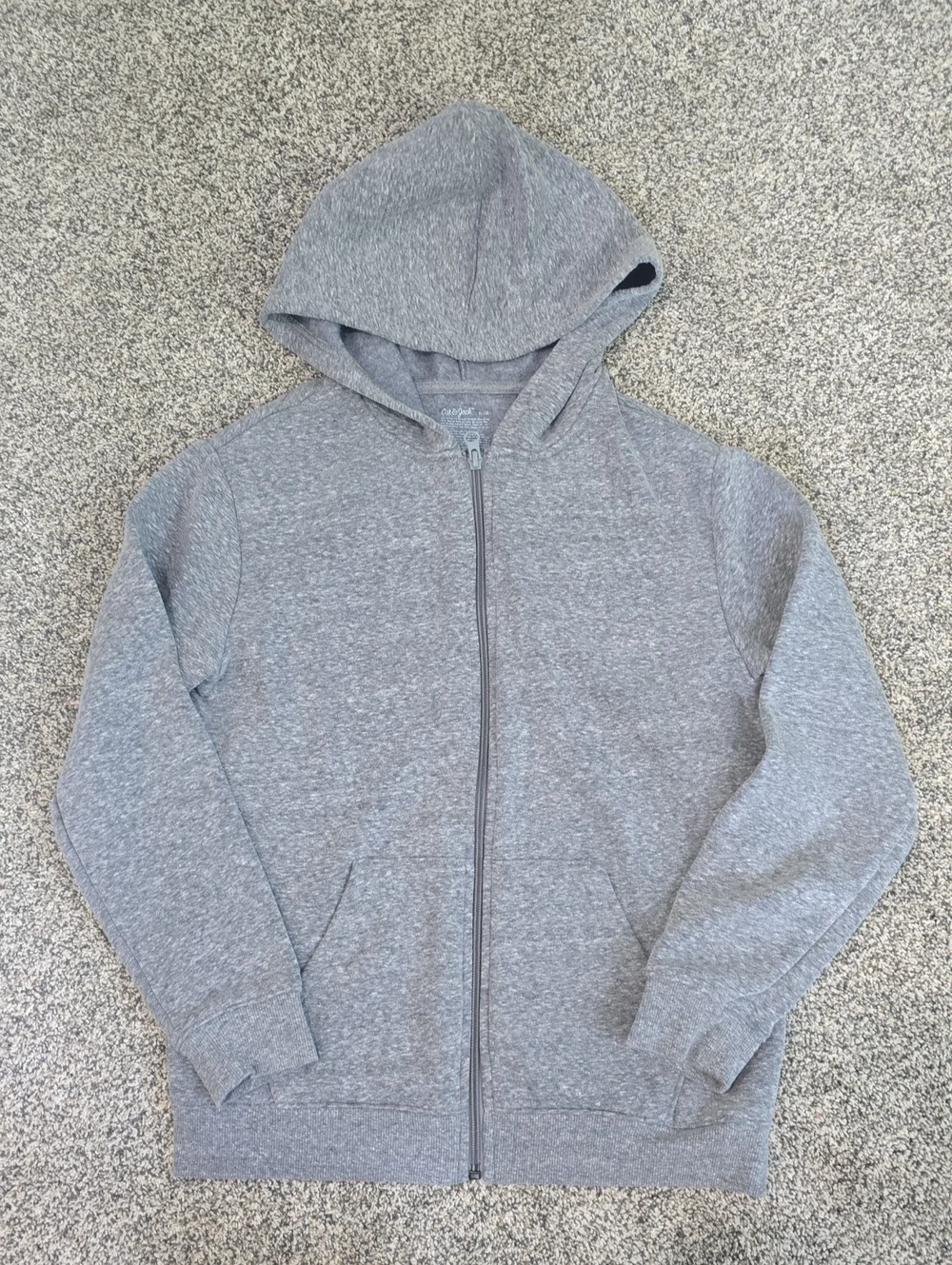 Boys Size XL Bundle Blue Rain Jacket & Grey Full Zip Hooded Sweatshirt